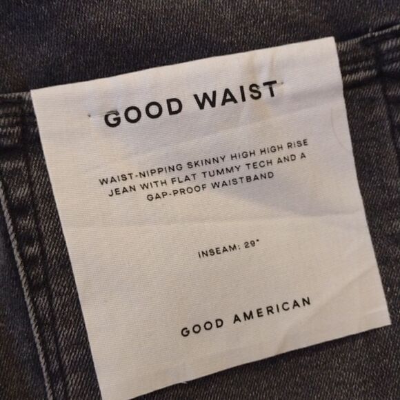 NWT Good American X Calik Denim Good Waist Black Skinny Jeans - Picture 5 of 14